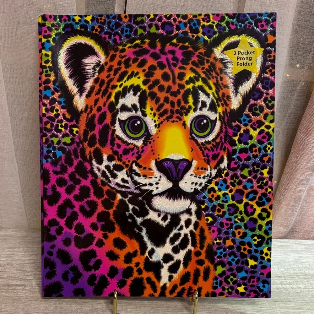 Lisa Frank Colorful Leopard Print Folder